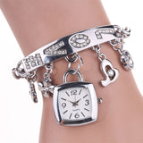 Relogio Feminino Watches Fashion Women Love Rhinestone Chain Bracelet Wrist Watch Square Watch Drop Shipping New