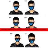Unisex Solid Black Cartoon Teeth Print Face Half Mouth Mask Fashion Cute Breathable Warm Cotton Windproof Anti-Dust Masks