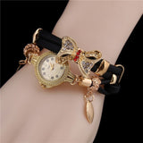 MINHIN Butterfly Retro Bracelet Watches Women Lovely Wedding Quartz Wrist Watches 6 Colors Rhinestone Delicate Female Watches