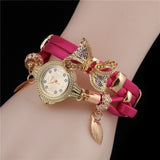 MINHIN Butterfly Retro Bracelet Watches Women Lovely Wedding Quartz Wrist Watches 6 Colors Rhinestone Delicate Female Watches